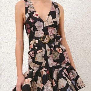 ZIMMERMANN MEMENTO UTILITY DRESS ALMOND STRIPE